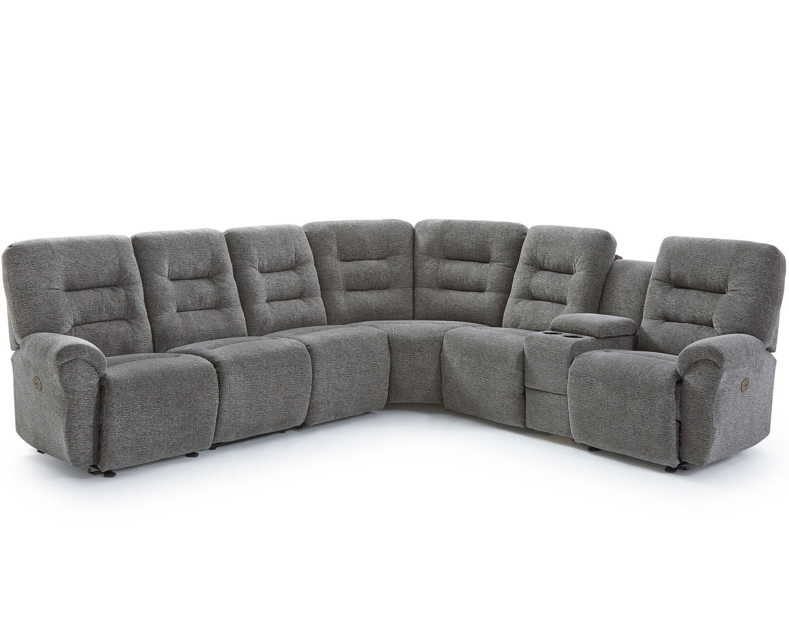 Unity Reclining Sectional (+100 fabrics) - Layout D: Seven Piece Reclining Sectional 121" x 112"
