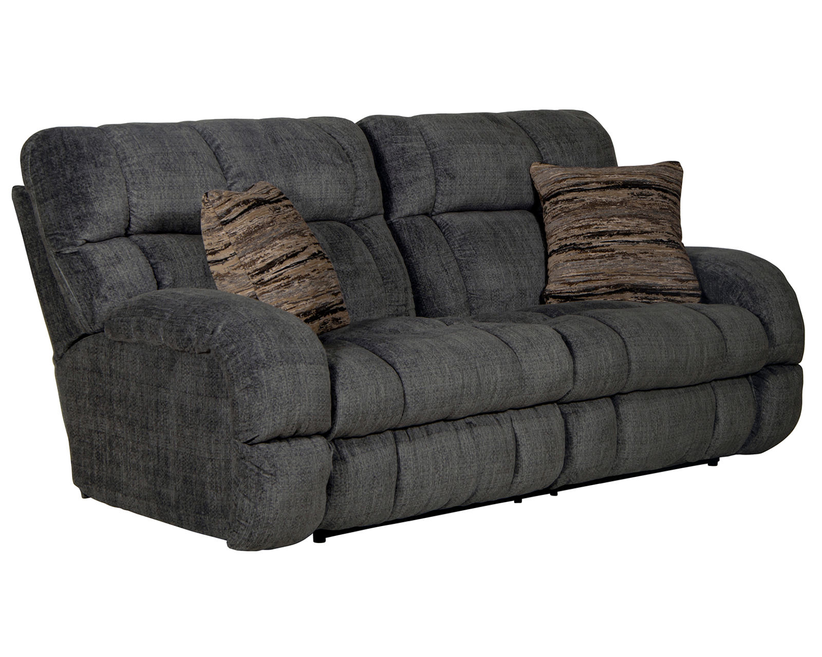 Ashland 93" Power Lay Flat Wide Seat Double Reclining Sofa (2 colors) - Shown in Fabric Color Granite