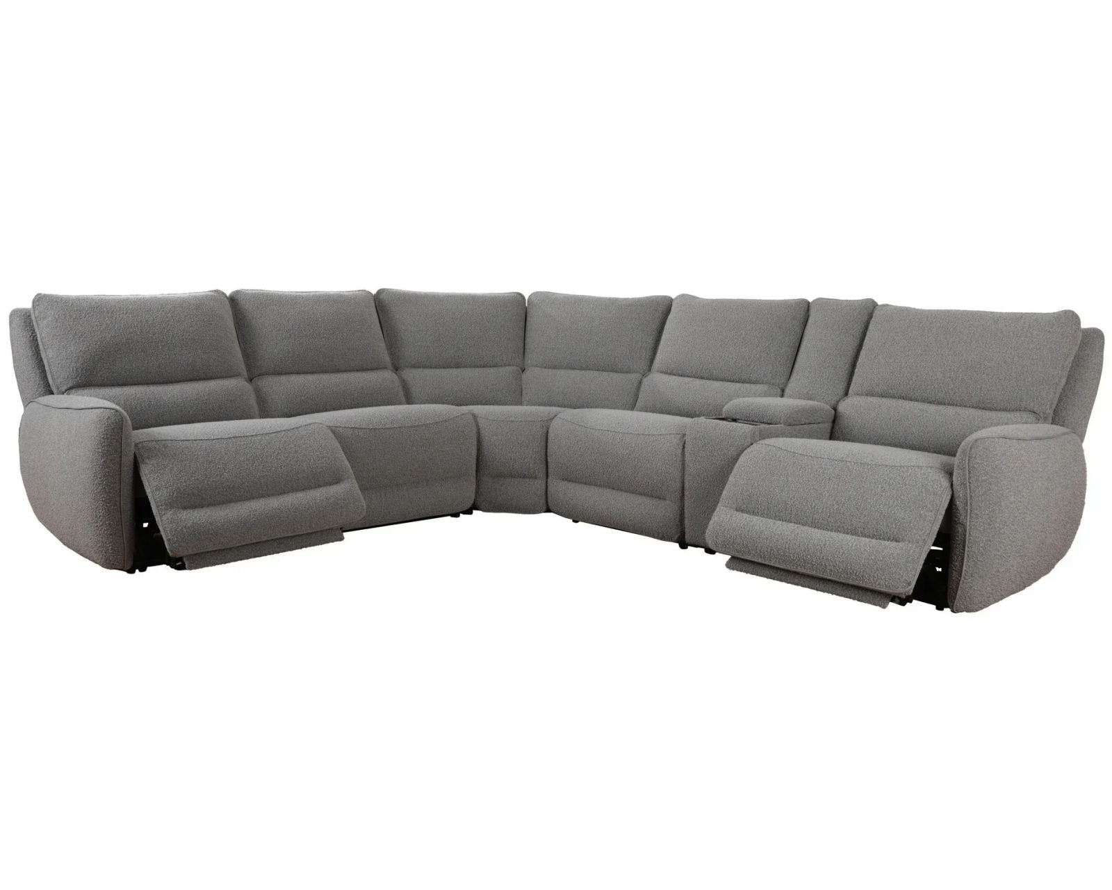 Stellar Zero Gravity Power Headrest Power Reclining Sectional Smoke (In stock - Fast shipping)