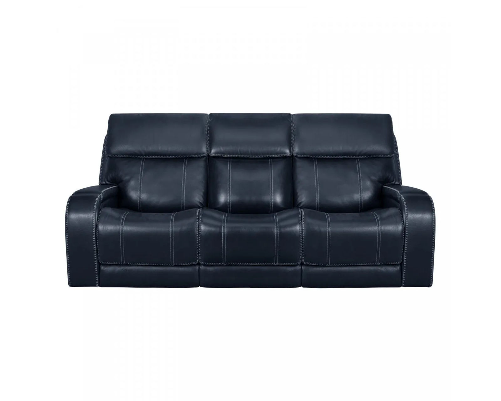 Glenwood 88" Leather Sofa w/Power Recline, Power Head Rests & Power Lumbar (Lay Flat) Steel - In stock - Also available in leather color Ocean