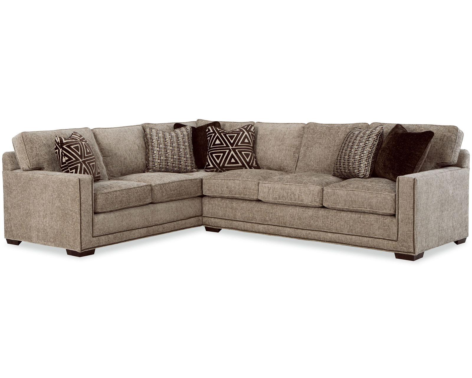 Daniel Stationary Sectional (Performance fabrics) 7232BD-Sect - Sectional Layout C: 100% Dacron polyester encased back cushion