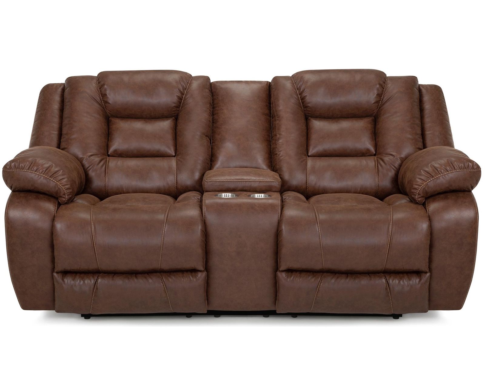Hayworth 95" Leather-Like Power Reclining Sofa (The Look of Leather. The Comfort of Power.) - Hayworth 84" Power Headrest Power Reclining Console Loveseat