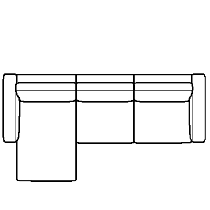 Layout B: Three Piece Sectional 69" x 97"