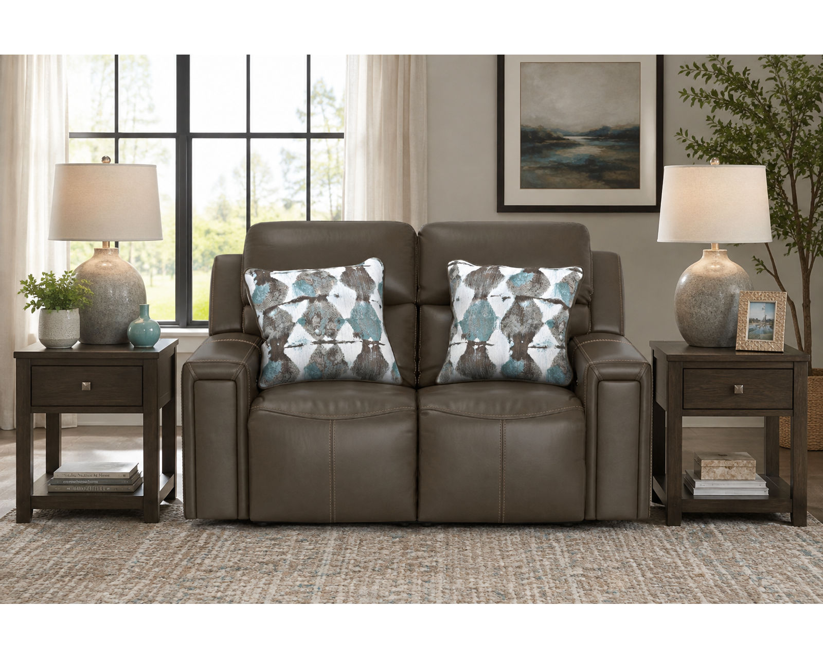 Arezzo 87" Zero Gravity Power Headrest Power Reclining Leather Sofa (Two colors) - Shown in Italian Leather Color Chocolate