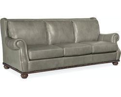 William 96" Leather Sofa (Gray Leather)