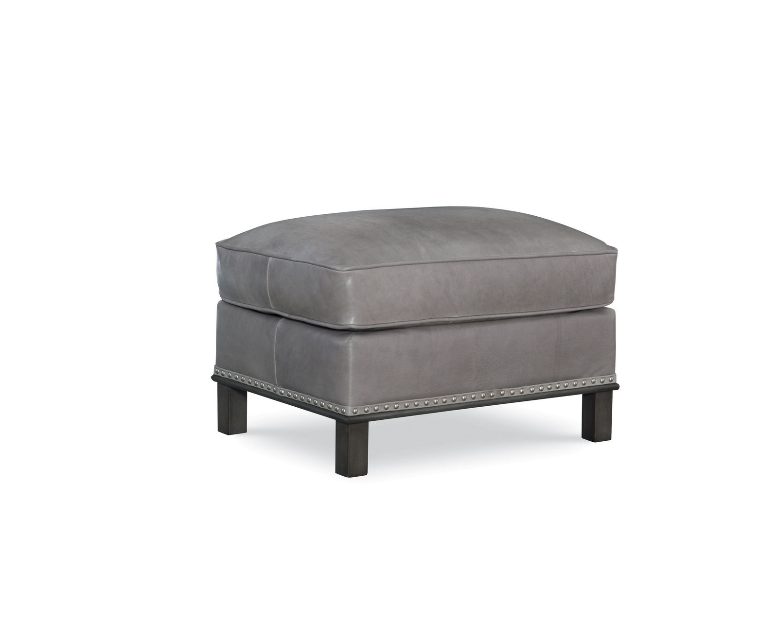 Gotham Leather Nail Head Chair (+45 leathers) - Gotham Leather Ottoman