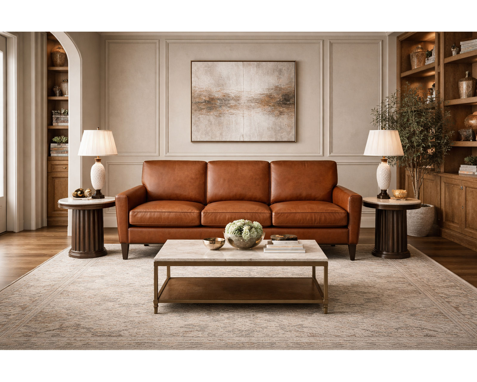 Collegedale 79" Leather Sofa (29 Top-Grain Leather Choices) - 29 Top-Grain Leather Choices