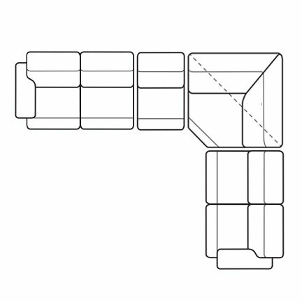 Layout F: Four Piece Sectional 140" x 116"