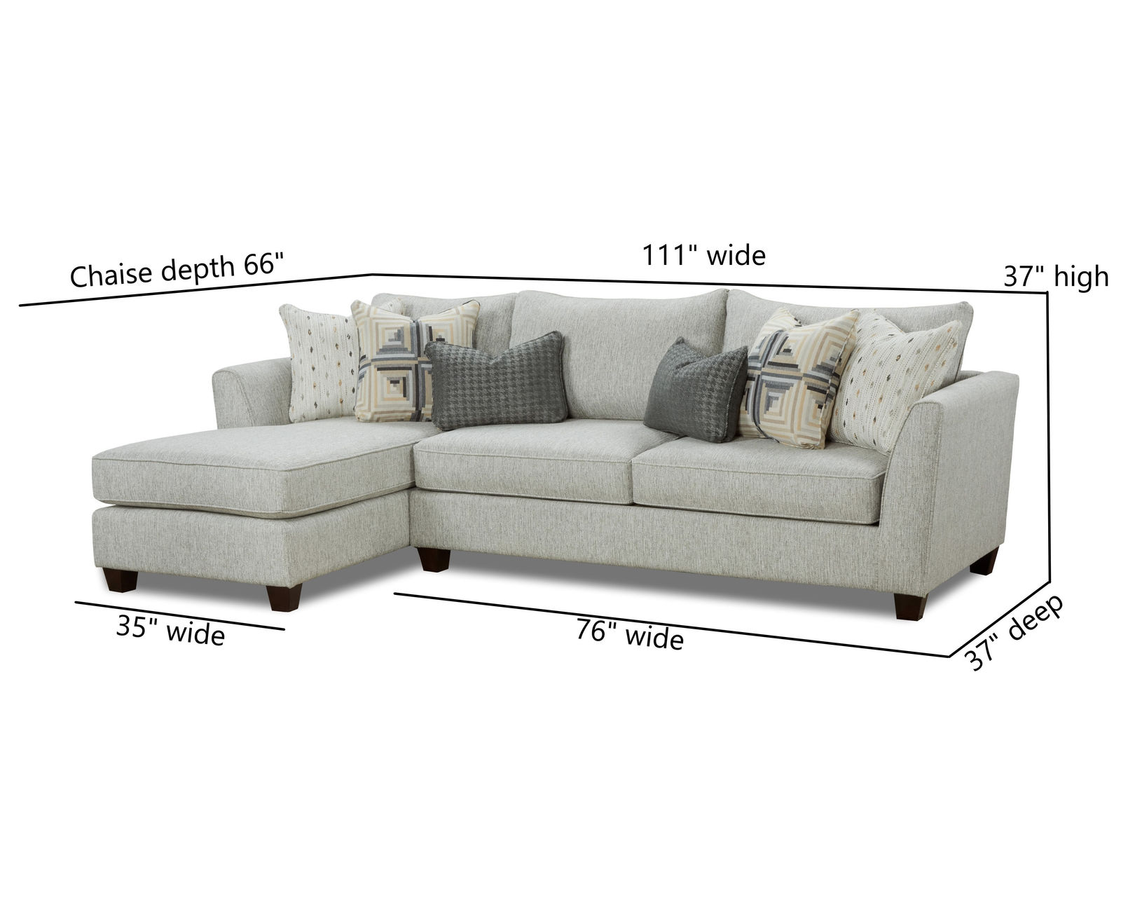  Palm Beach 114" Chaise Sofa Sectional (includes pillows) - performance fabric - (a) Palm Beach 111" Chaise Sofa Sectional - 28-21L, 26R