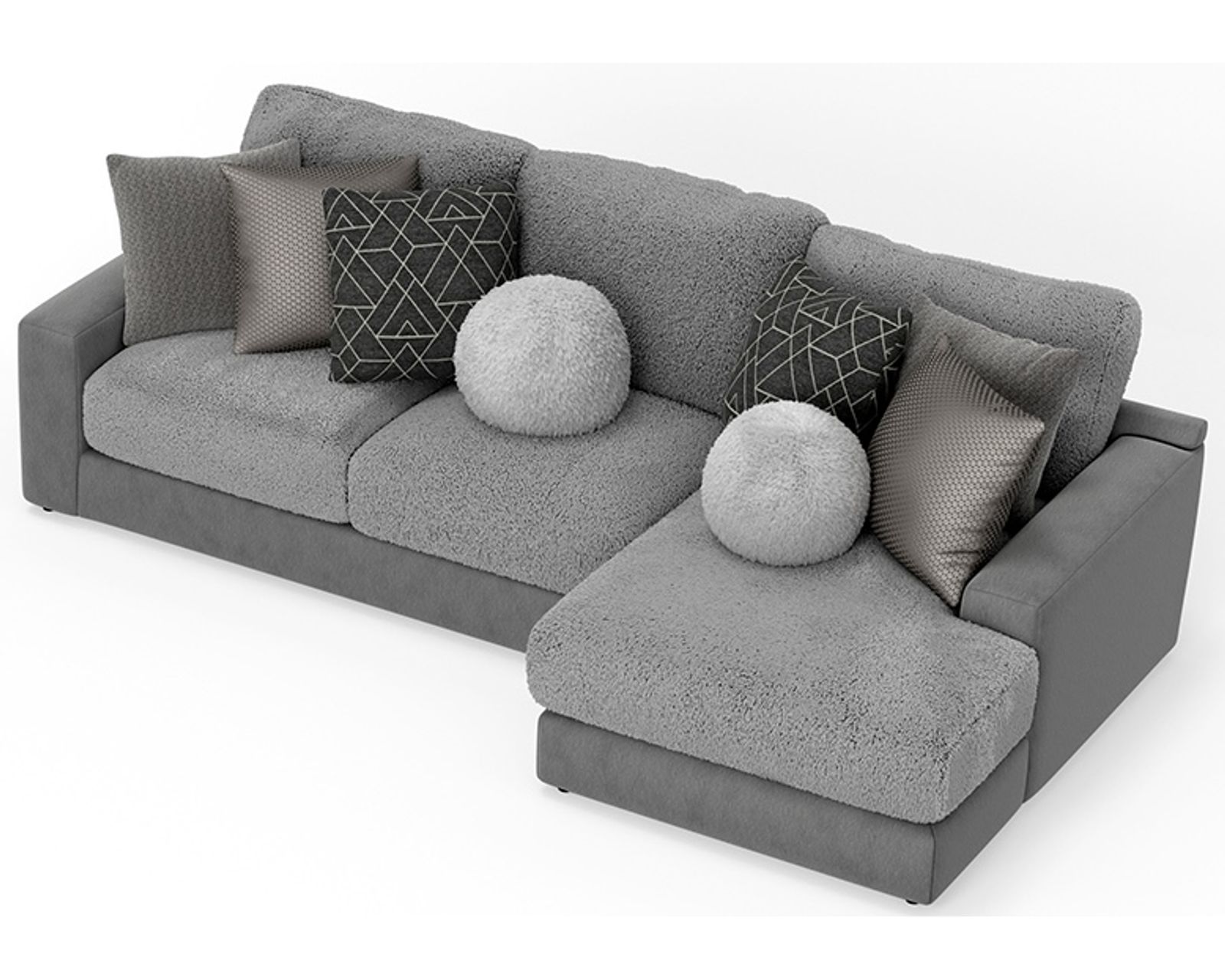 Canyon Modular Sectional (2 colors) includes pillows - Shown in Fabric Smoke