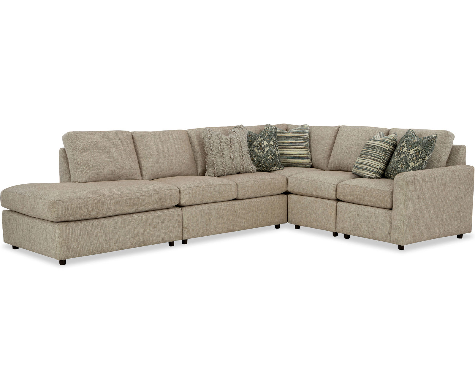 Clinton 7380 Sectional (+100 performance fabrics) - Layout J: Five Piece Sectional 131" x 91"