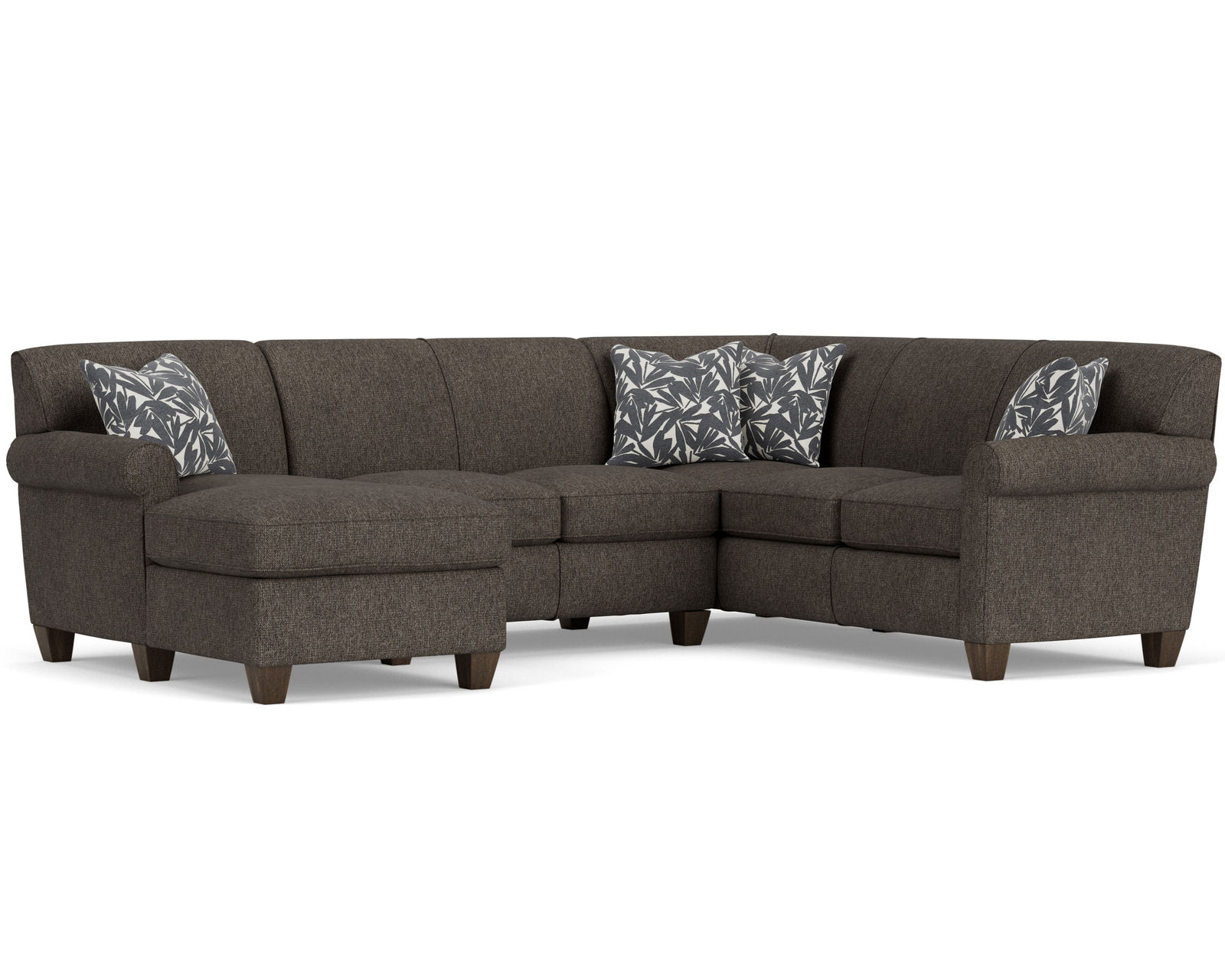 Dana 5990 Sectional (100+ fabrics) - SectionalLayout F:  Flexsteel first year warranty covers everything (product and labor)