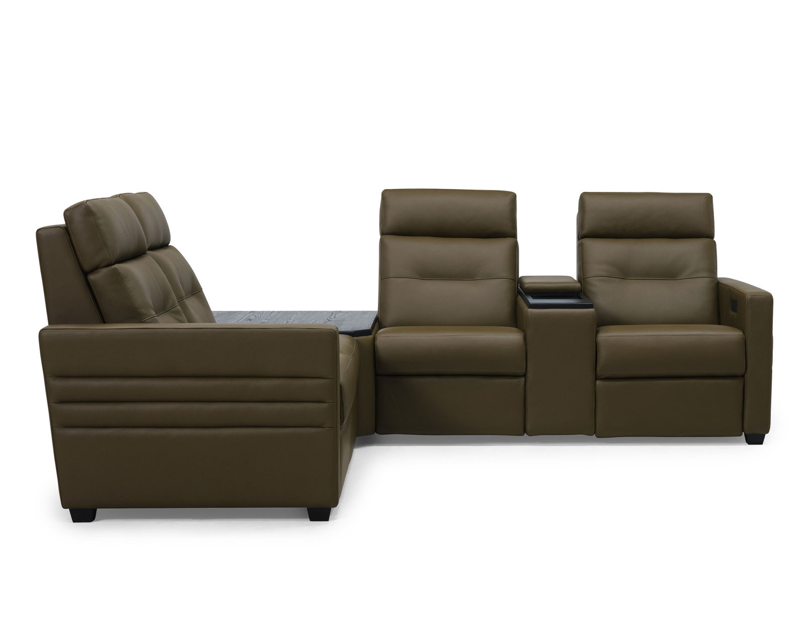 Reece 40109 Triple Power Reclining Sectional (+100 leathers) - Layout G: Three Piece Sectional (2 recliners). 92" x 103"