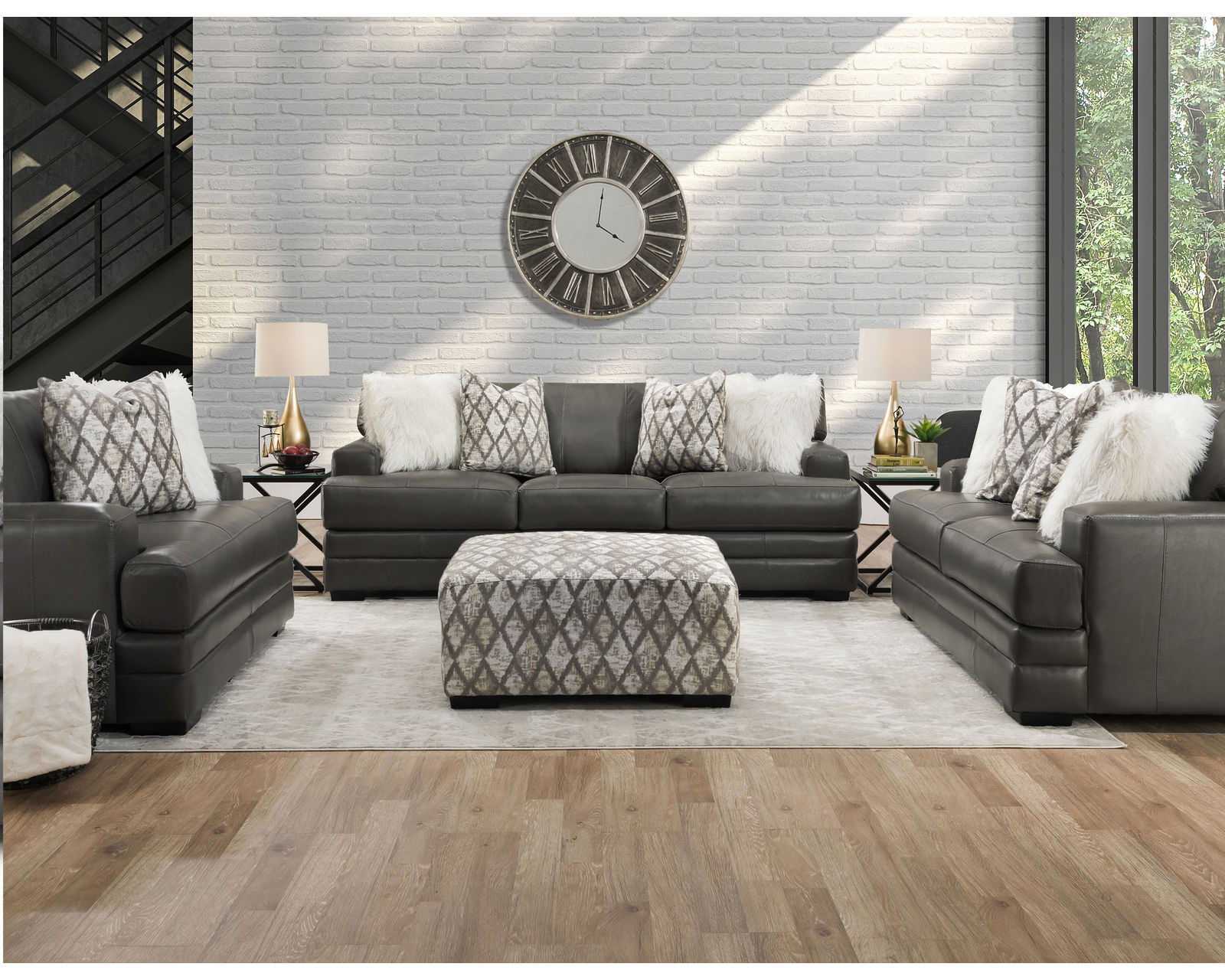 Lizette 973 Leather Sofa (101") Includes Pillows - Buy the leather sofa of save on the entire room