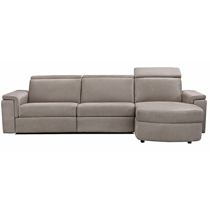 Layout D: Three Piece Wide Reclining Chaise Sectional 130" x 65" (1 recliner - 3 power headrests)