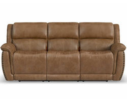 Beau 1011 Power Headrest Power Reclining Sofa (Caramel faux leather fabric) 89" - in stock