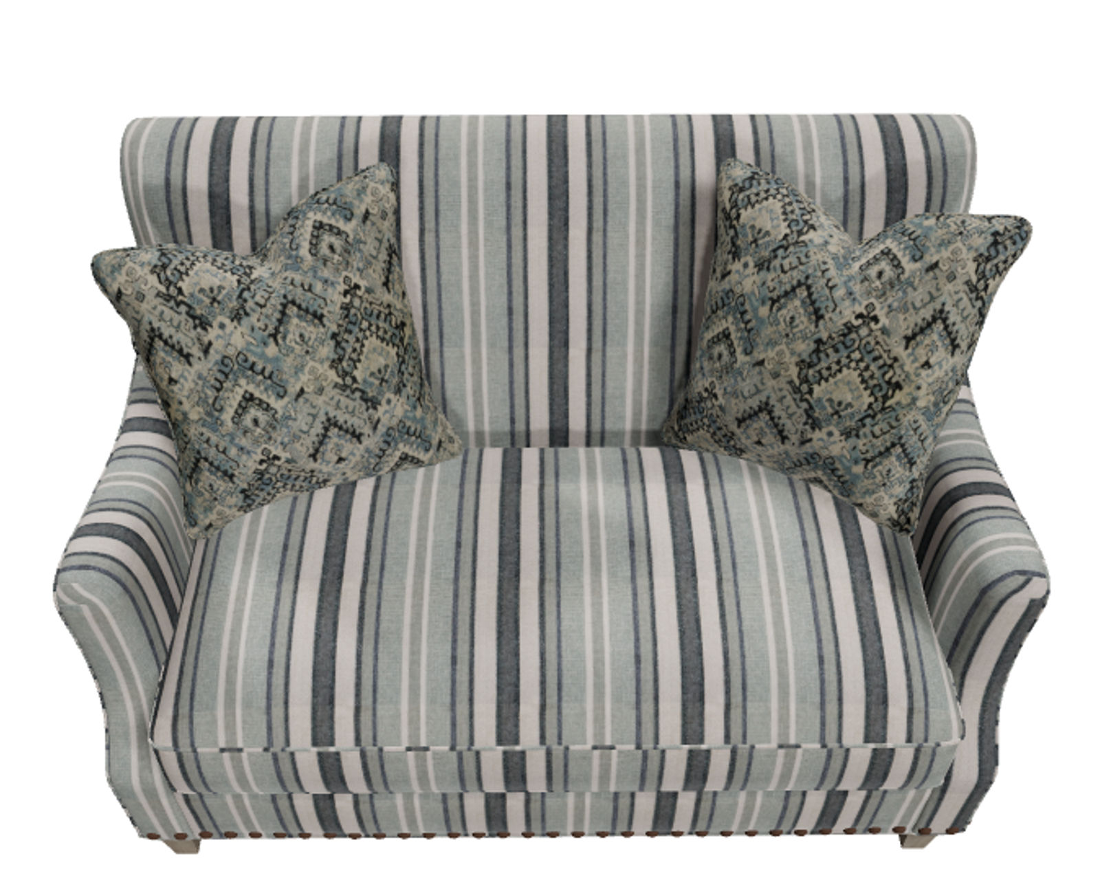 Cotswold 05033 Setee (55") +100 performance fabrics - Custom Order in Your Choice of Fabric, Nailheads and Wood Finish