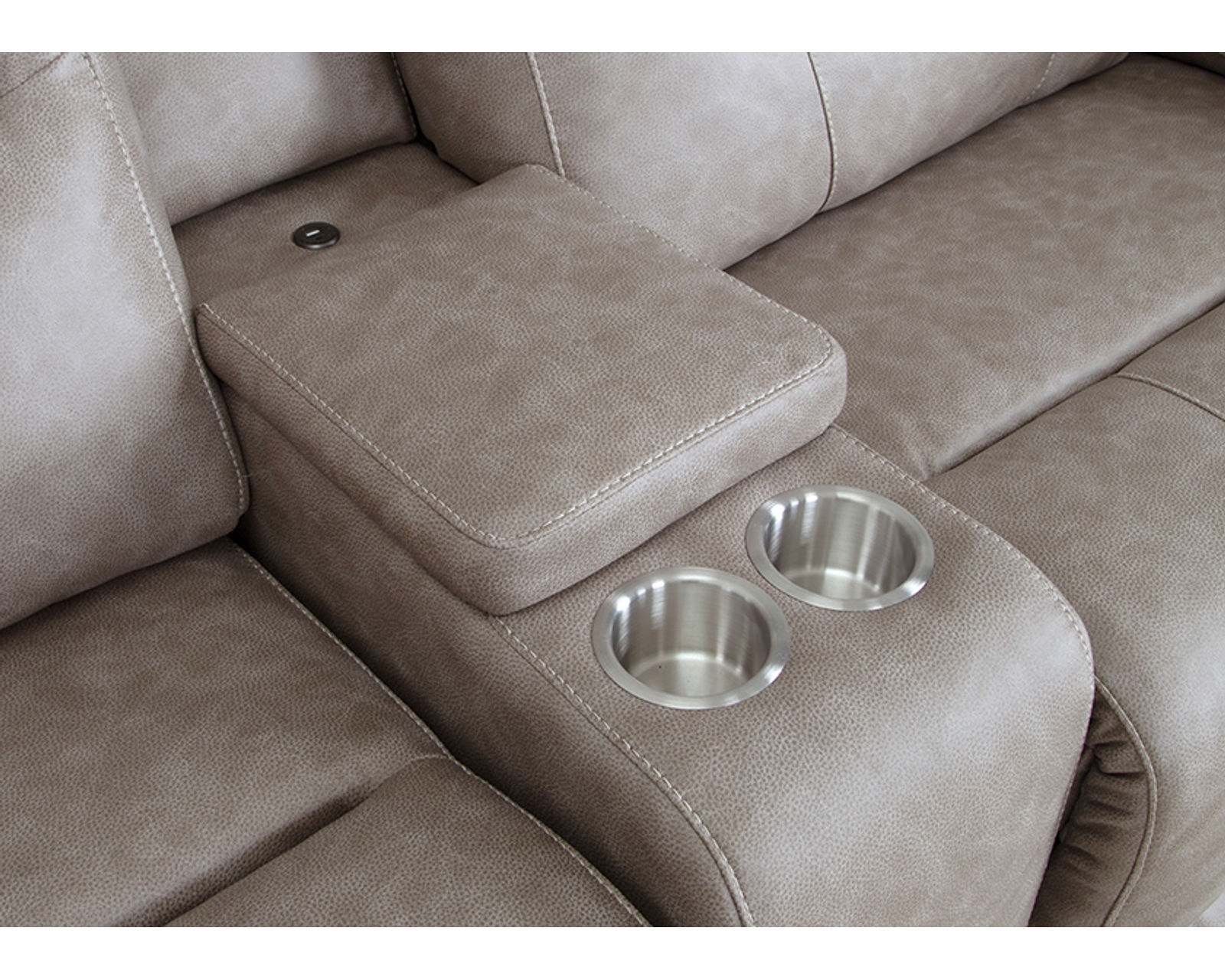 Davenport 659 Reclining Sectional Griege (3 colors) - Davenport Entertainment Console with Cupholders and USB