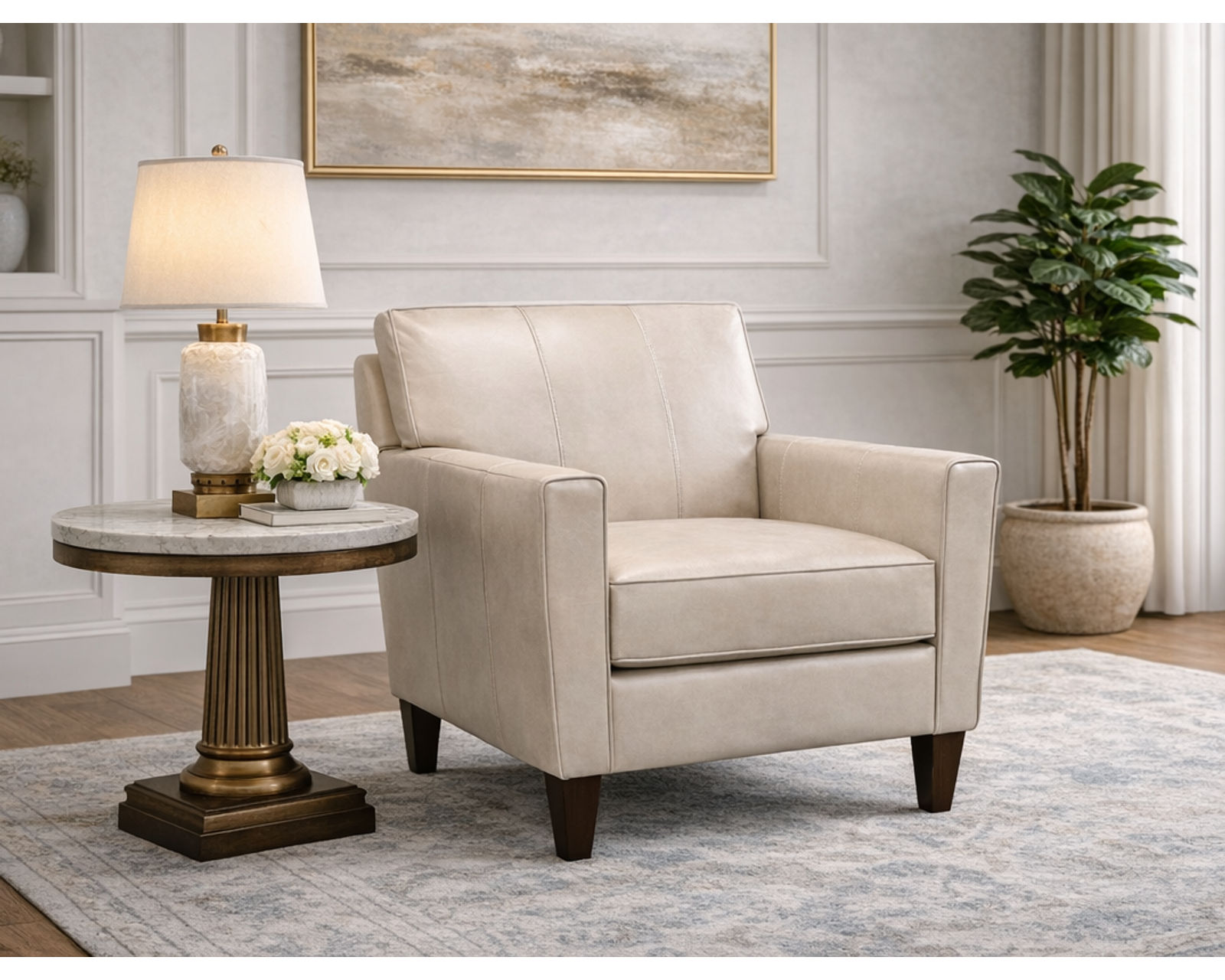 Collegedale 79" Leather Sofa (29 Top-Grain Leather Choices) - 29 Top-Grain Leather Choices