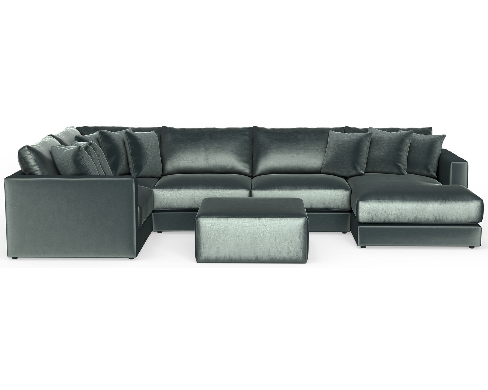 Remington 2245 Stationary Sectional (Includes Pillows) extra wide - Layout G: Six Piece Sectional 131" x 170" x 72" (ottoman available) Pine