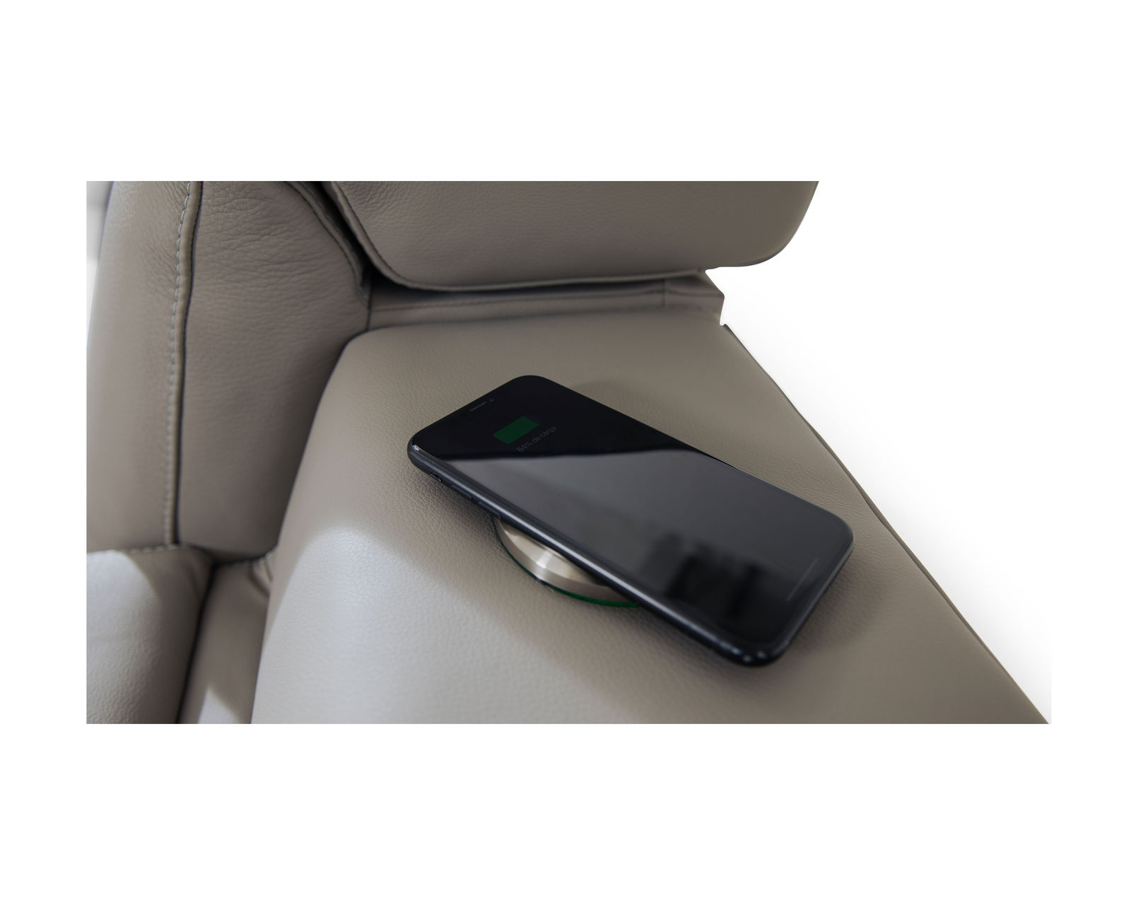 Titan 44004 Power Headrest Power Reclining Sectional (+100 leathers) - Includes Wireless Charging