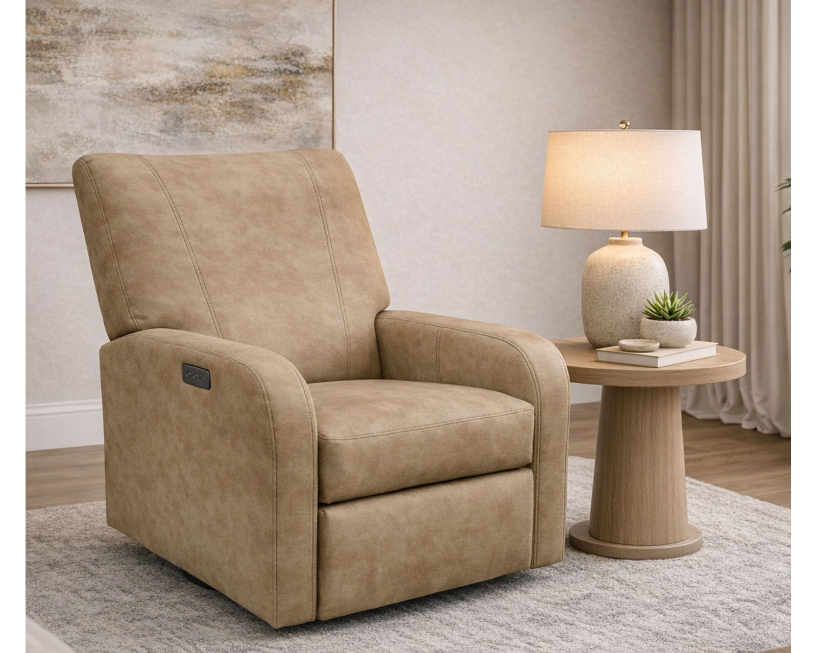 Nell 4N00 Power Leather Swivel Recliner (29 Top-Grain Leather Choices) - Designed for Style. Built for Life.