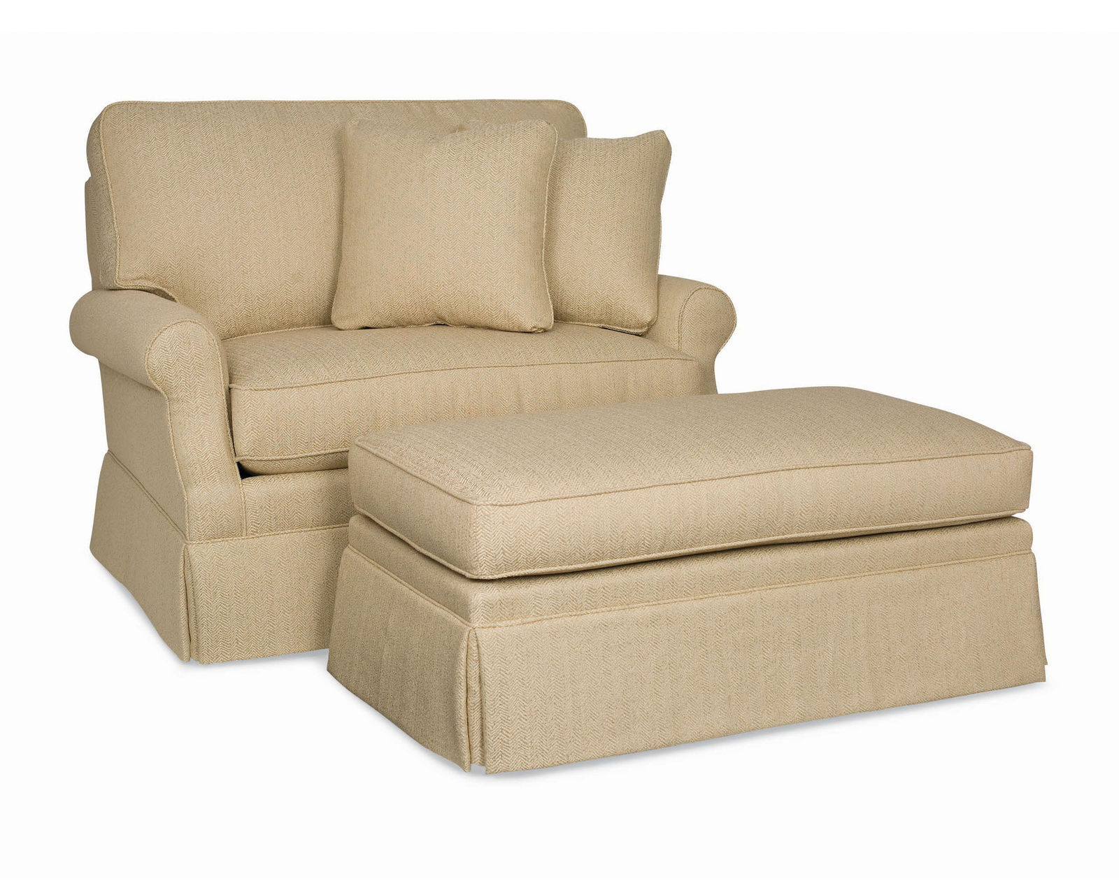 Haddonfield 83" Sofa (+75 fabrics) - Haddonfield Oversized 50" Chair with 42" Bench Ottoman