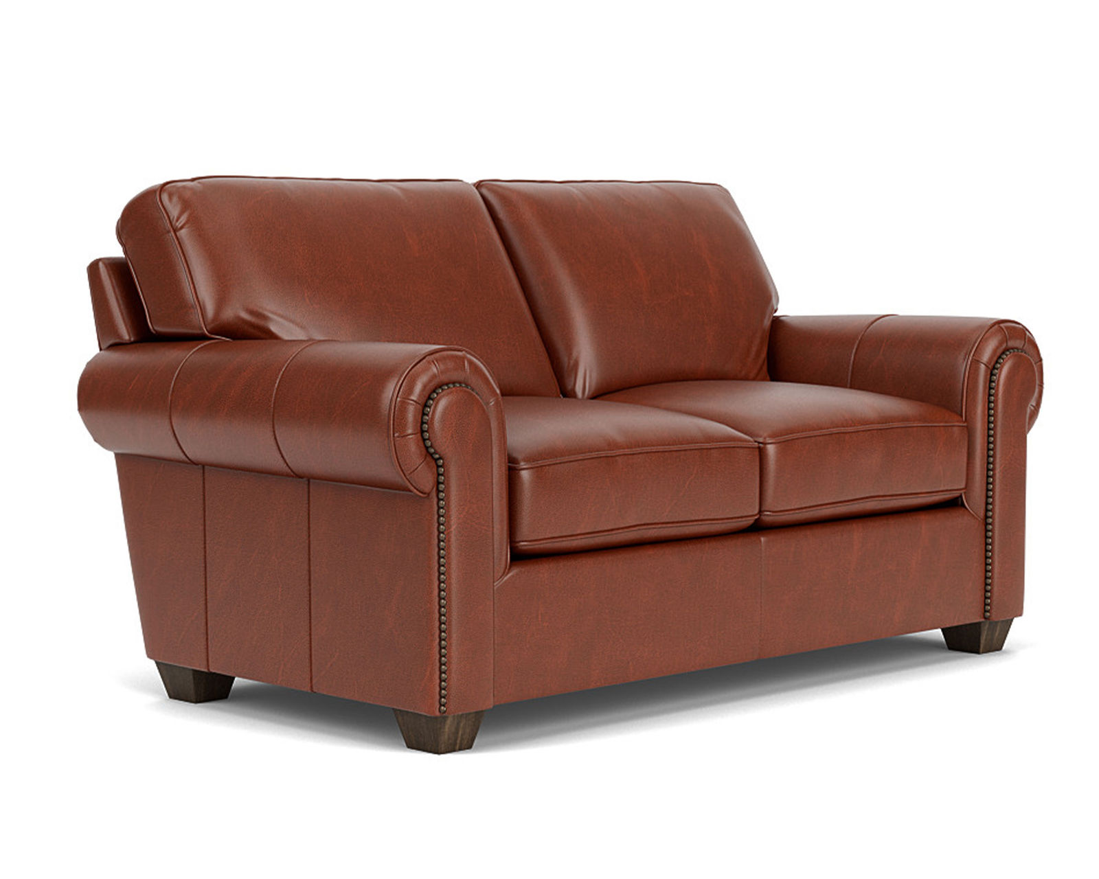 Carson 3937 Chair (+50 leathers) - Carson Leather Loveseat with Nailhead Trim