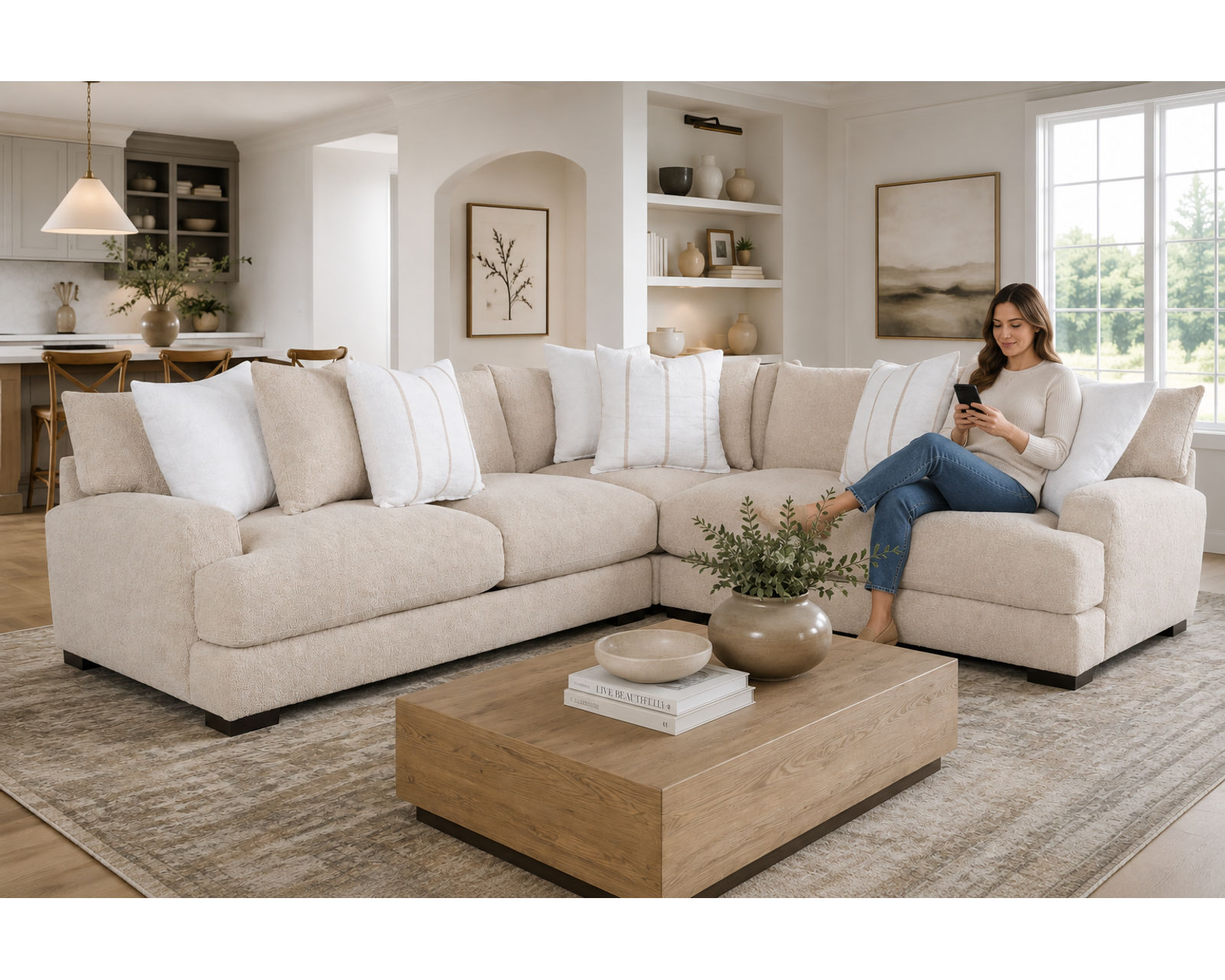 Shay Casual Modern Modular Sectional (Relaxed Modern Style. Deep Comfort) - Beautifully Designed Rooms. Effortlessly Yours.