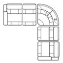 Layout D: Five Piece Reclining Sectional 118.5" x 118.5" (2 recliners)
