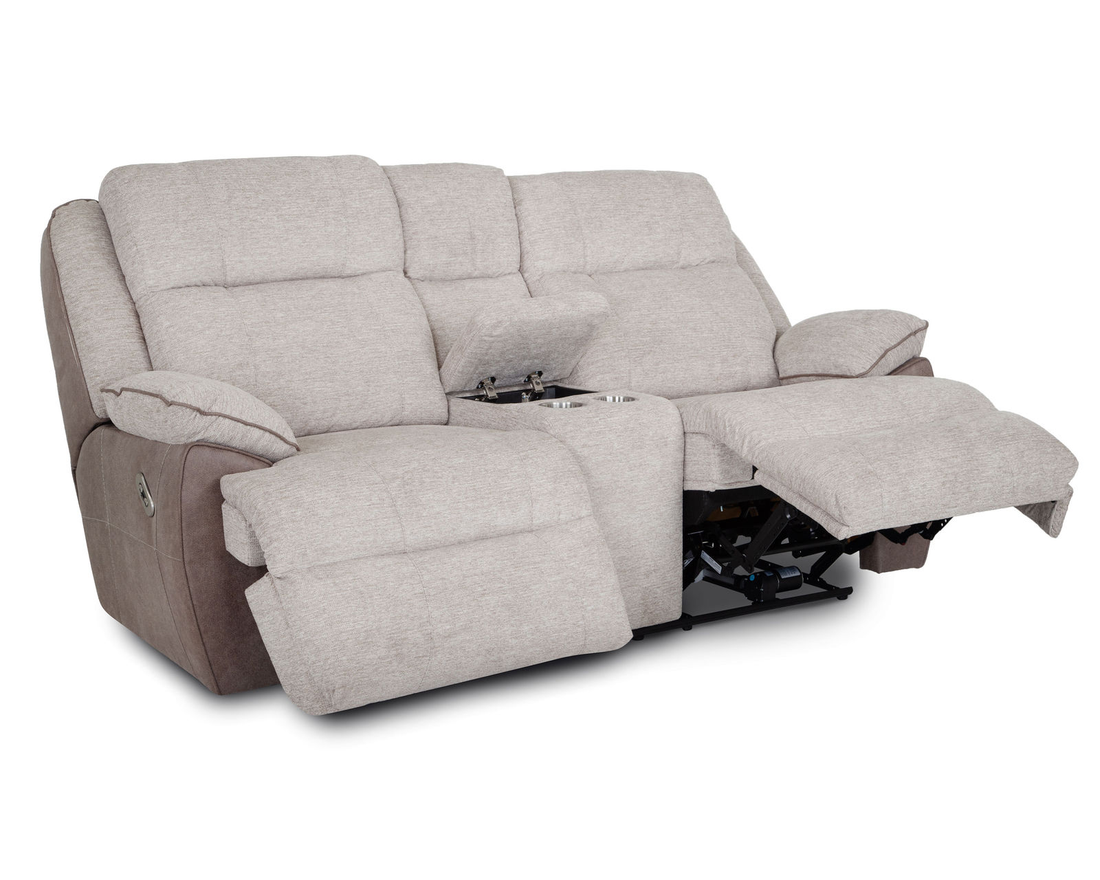 Broderick Two Tone 90" Power Reclining Sofa  - Broderick 81" Power Reclining Console Loveseat