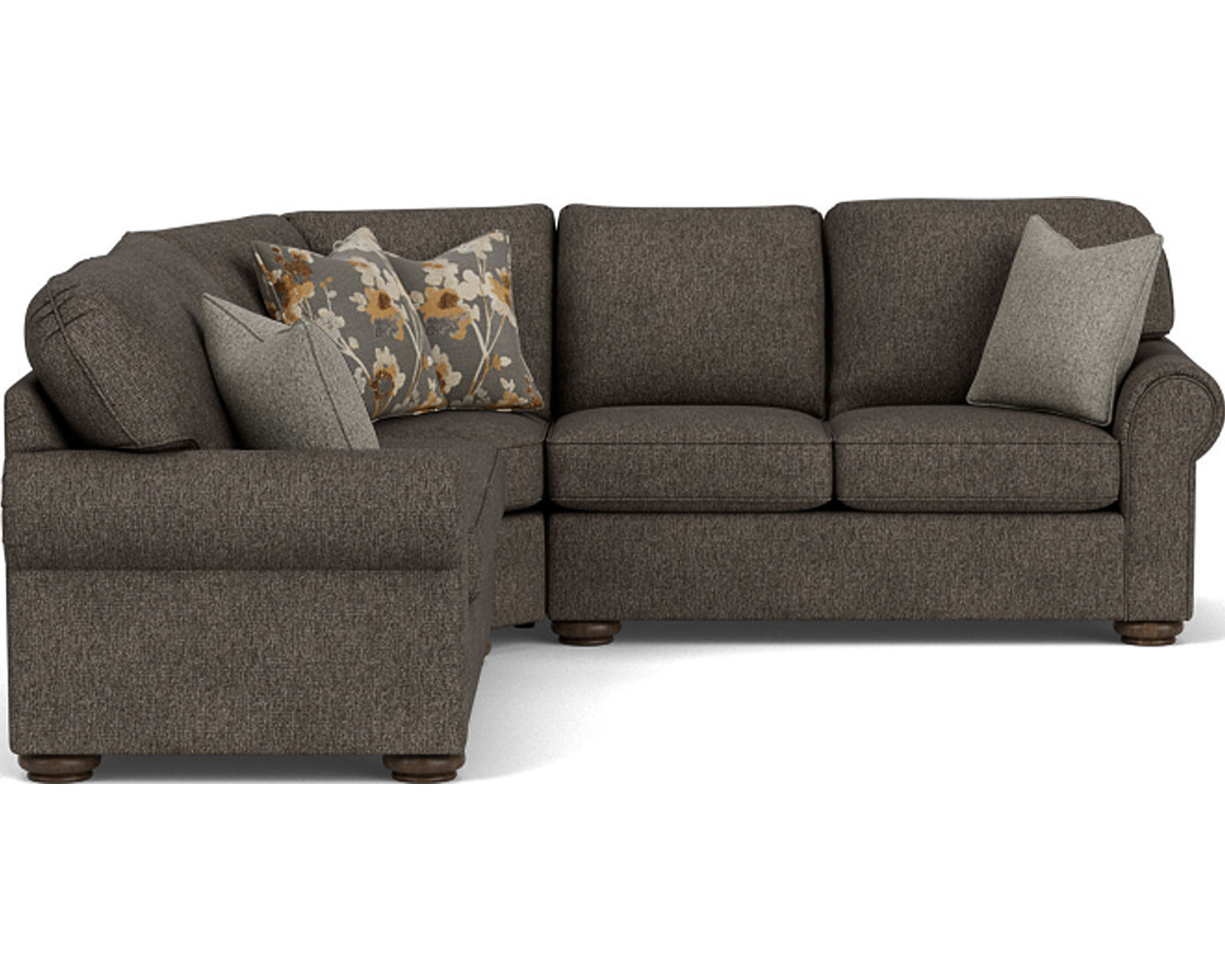 Preston 5538 Sectional (100+ fabrics) - Sectional Layout P:  Features the Flexsteel Blue Steel Seat Spring never needs replacing