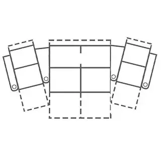 Layout I: Three Piece Home Theater Sectional Curved 172" Wide