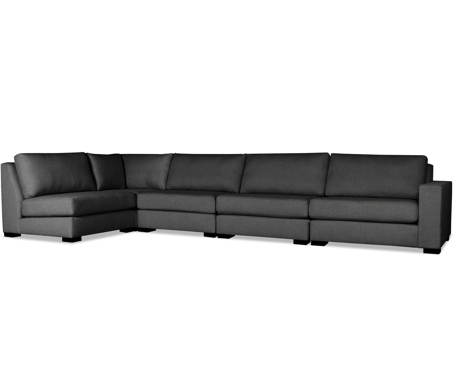 Veranda 5 Pieces Modular Sectional D (Choice of Colors) -  Veranda 5 Pieces Modular Sectional in Charcoal