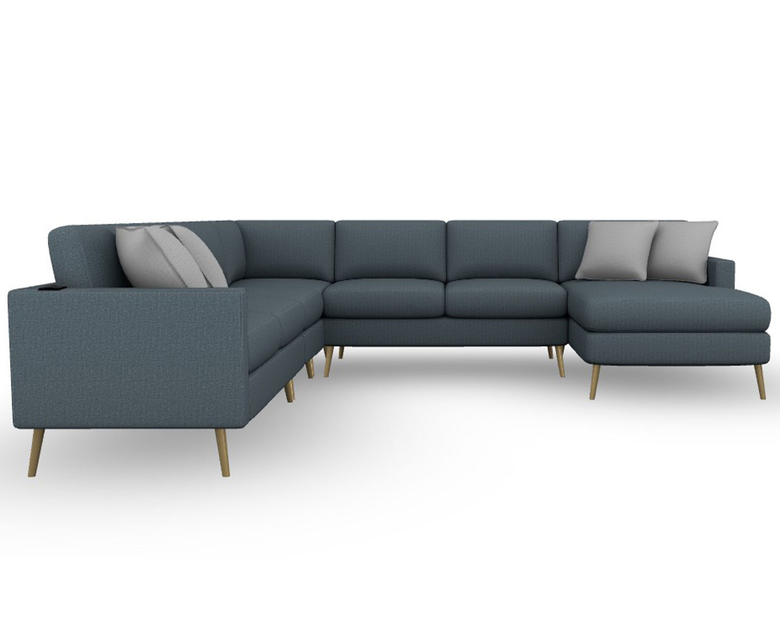 Trafton M10 Stationary Sectional (+139 fabrics)USB charging - Layout G: Four Piece Sectional 92" x 124" (Two USB chargers)