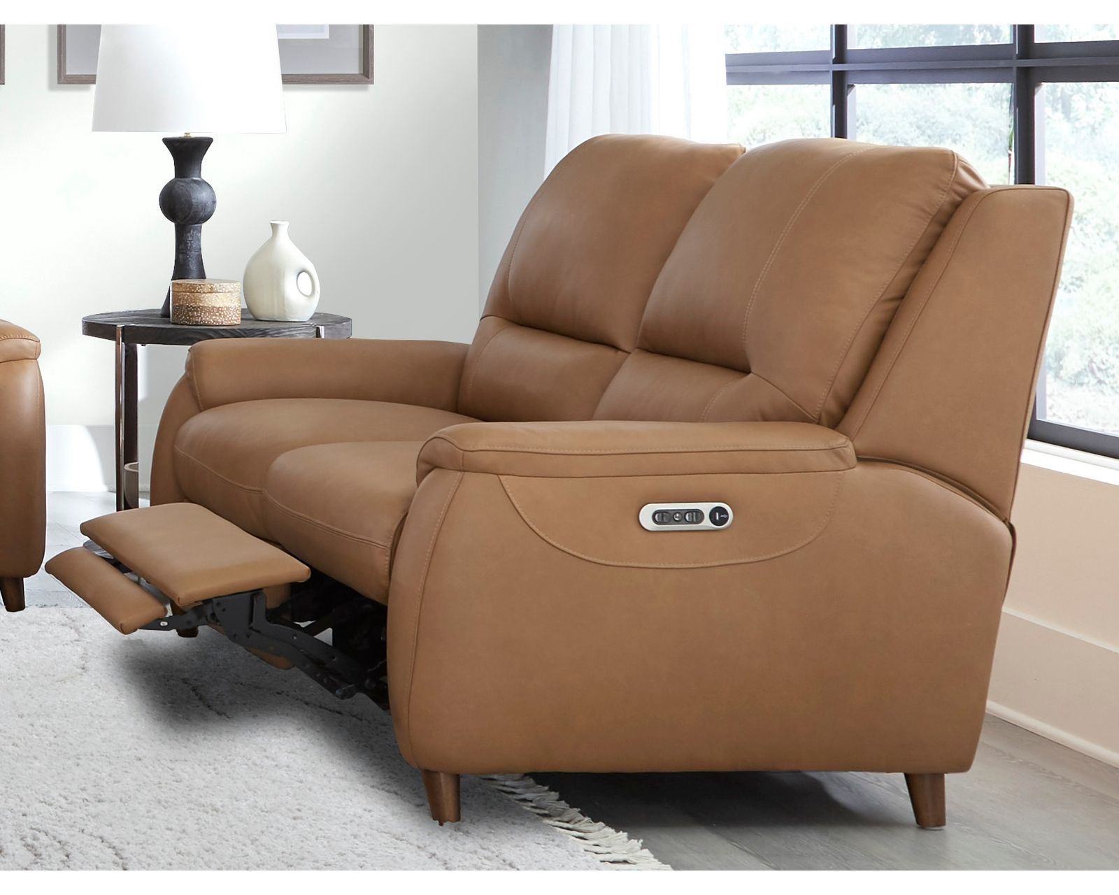 Austin Power Headrest Power Leather Recliner (In stock) - Austin Power Headrest Power Reclining Loveseat