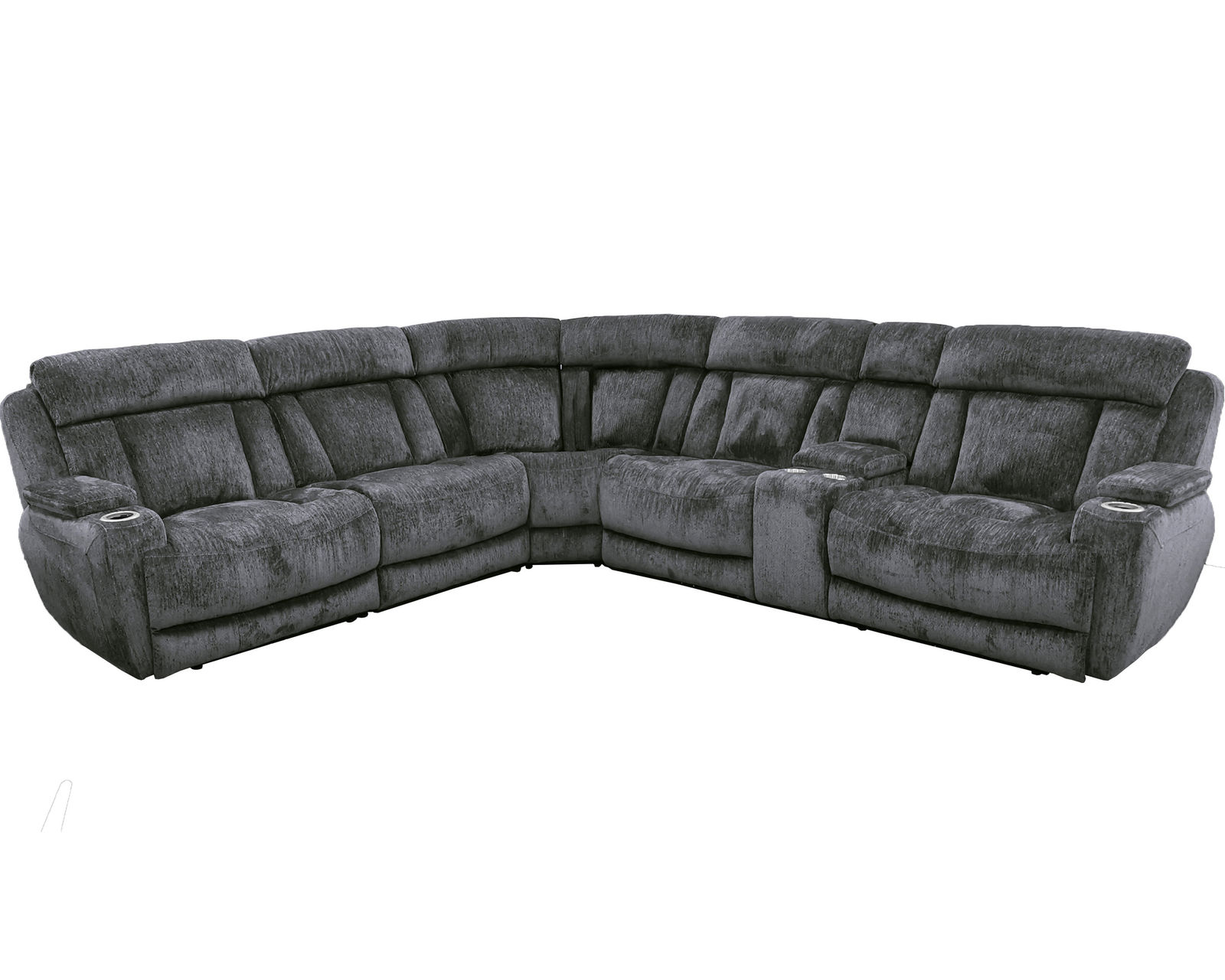 Dalton 6 Piece Power Reclining Sectional Charcoal (In Stock - Fast shipping)