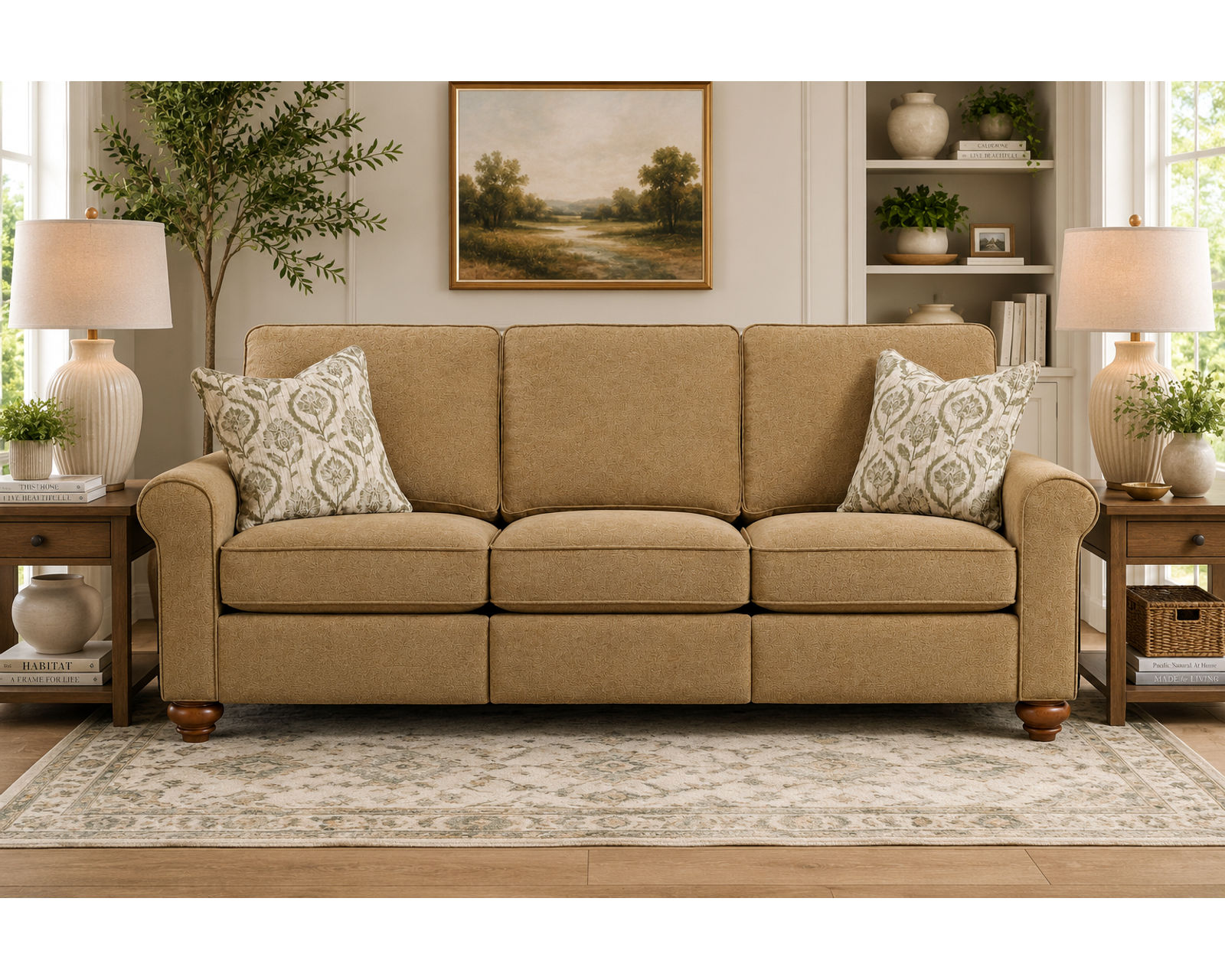 Weston 88" Power Incliner Sofa (+100 fabrics) 3 wood finishes - Furniture Built to Fit Your Life—Not Just Your Room.