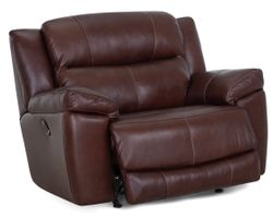 Lancaster 8578 52" Extra-Wide Leather Match Power Rocker Reclining Chair & A Half (The Comfort of Leather Where It Matters Most)