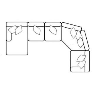 Layout J: Five Piece Sectional. 64" x 152" x 73"
