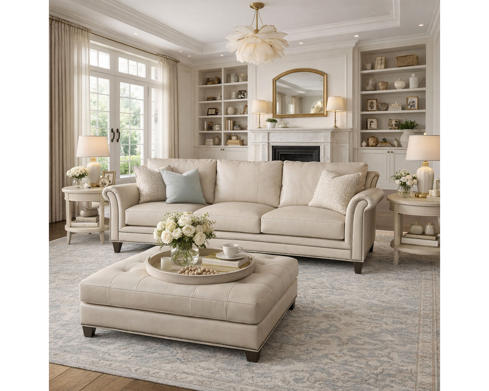 Bradington Young Richardson 866 Sofa (12 leathers) 8-Way Hand Tie - Richardson Stationary Sofa 8-Way Hand Tie
