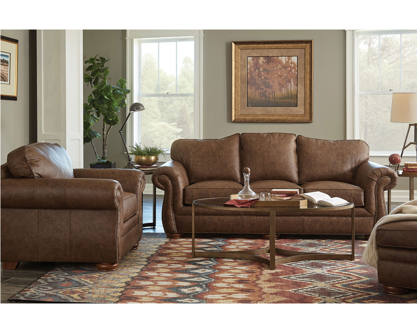 Laredo Top Grain Leather 92" Sofa (Leather choices) - Buy the sofa or enjoy the entire room