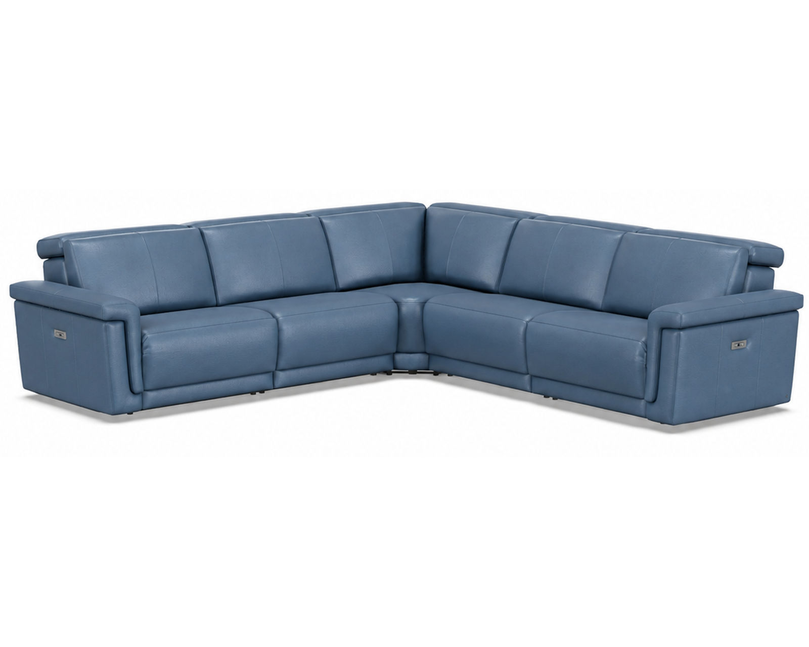 Nevin 3005 Power Headrest Power Reclining Sectional (standard and wide width) +140 leathers - Layout B: Five Piece Wide Sectional 118" x 118" (two recliners)