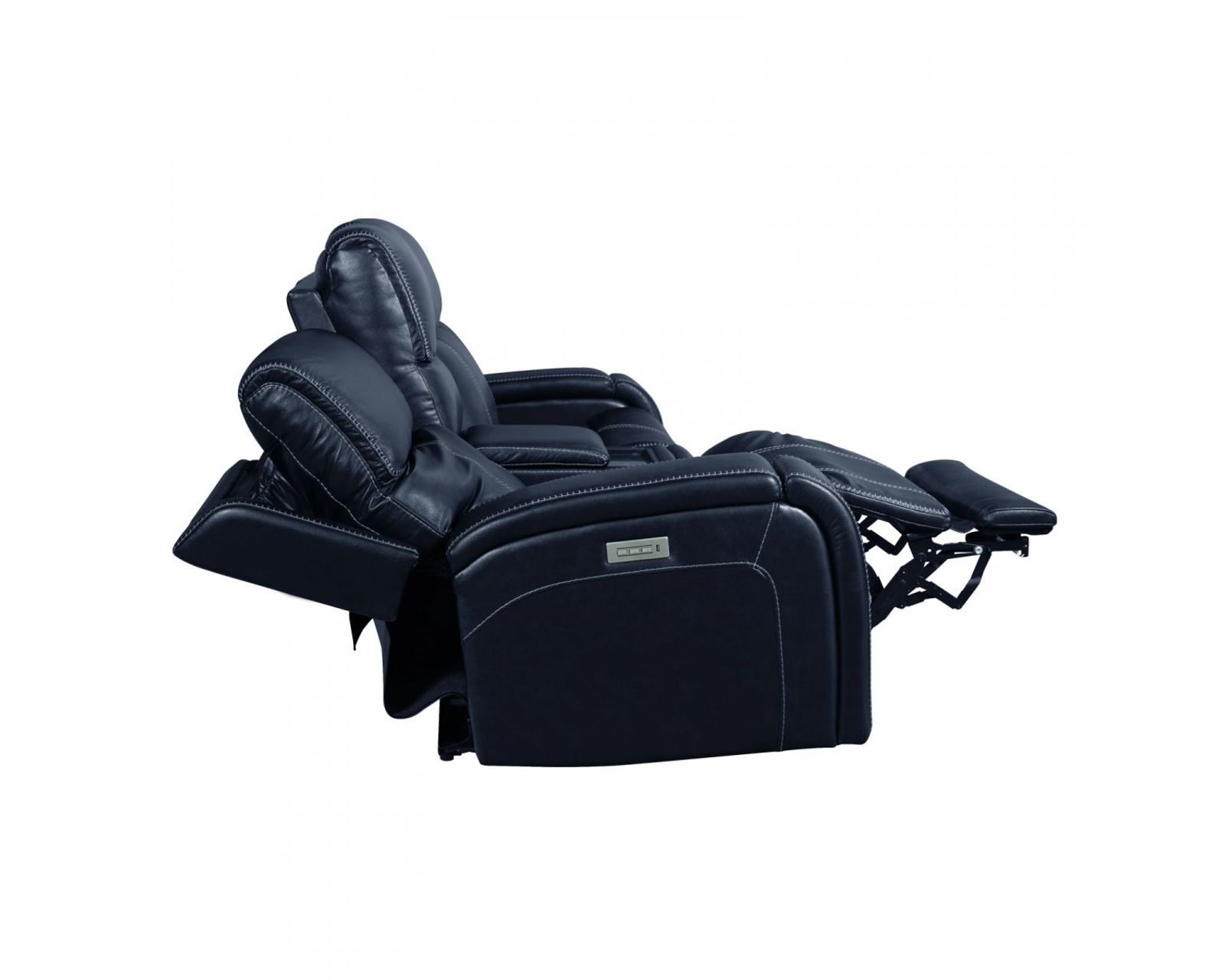 Glenwood 88" Leather Sofa w/Power Recline, Power Head Rests & Power Lumbar (Lay Flat) Ocean (In stock) - Glenwood Loveseat Console w/Power Recline, Power Head Rests & Power Lumbar (Lay Flat)