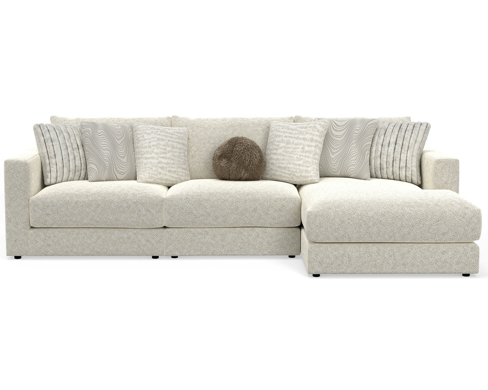 Ritzy 2235 Three Piece Chaise Sectional (includes pillows)