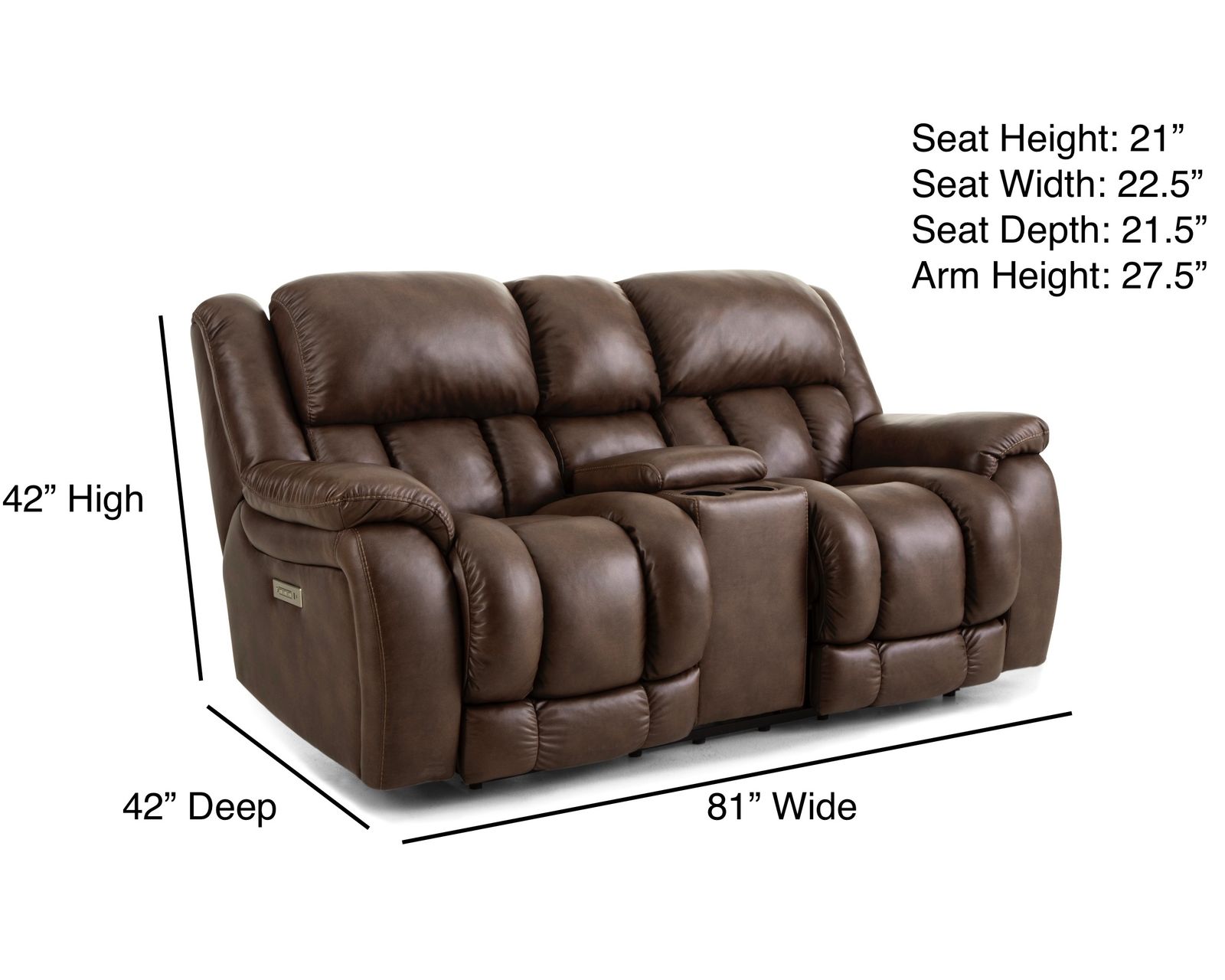 Global 91" Zero Gravity Triple Power Reclining Sofa Chocolate (In stock) - Global 81" Zero Gravity Triple Power Reclining Console Loveseat