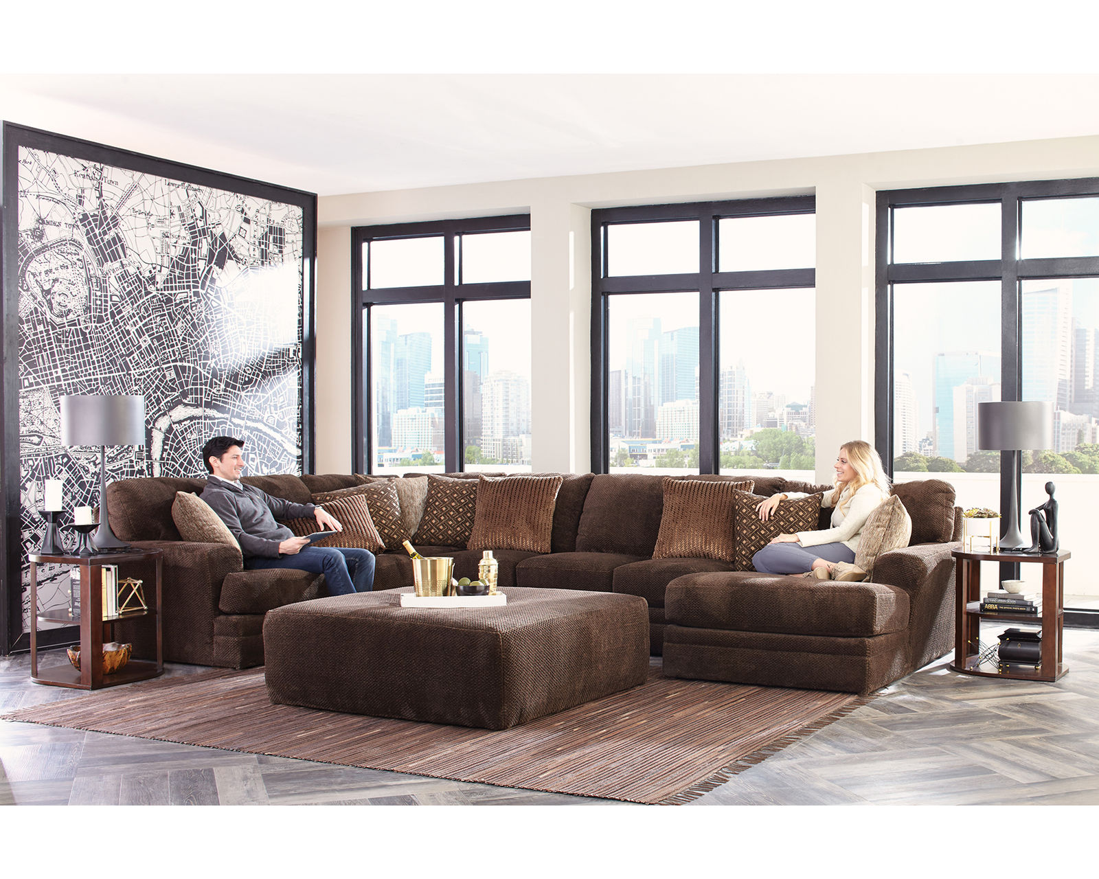 Mammoth Sectional - 2 colors (15 Pieces Available)  - Layout N: Three Piece Sectional 101" x 139" x 67"