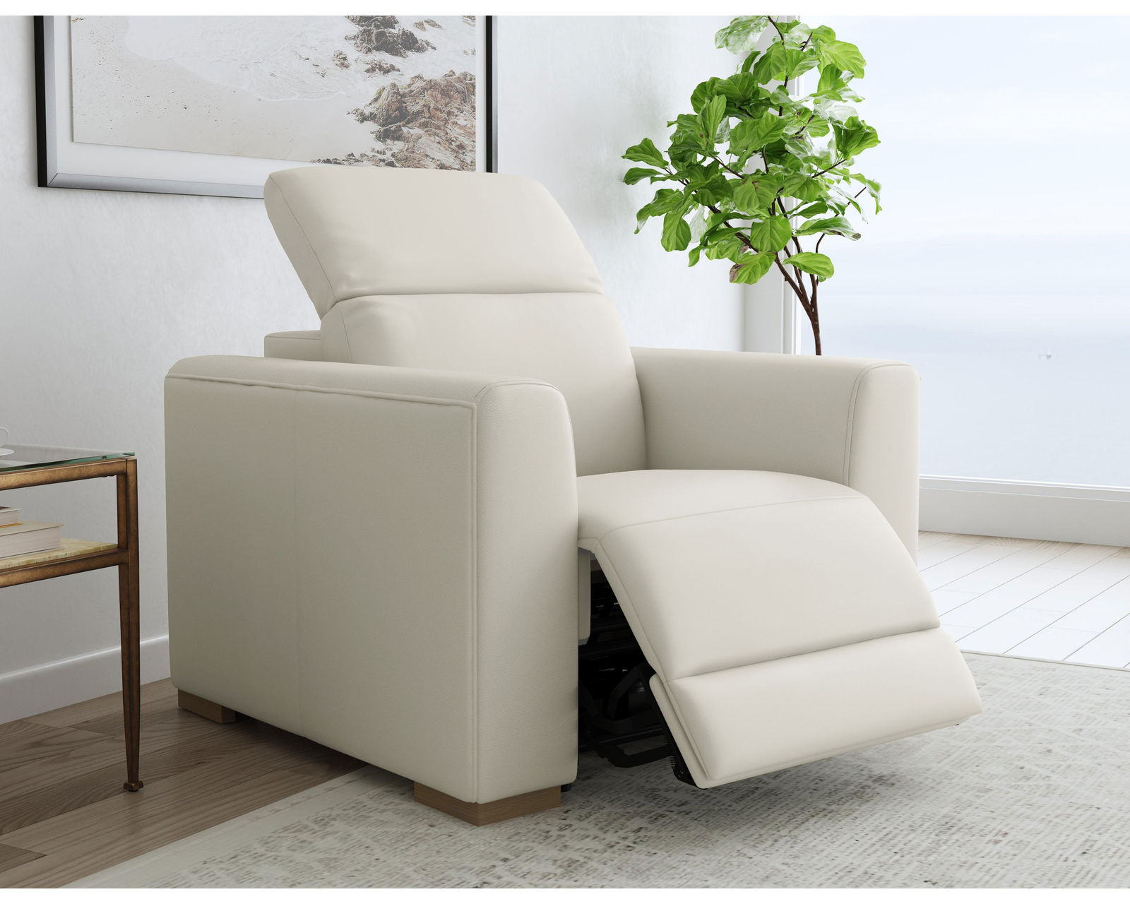 Aurora Leather Power Headrest Power Reclining Sectional (+2 colors) 749-11 - In stock - Aurora Power Recliner with Power Headrest