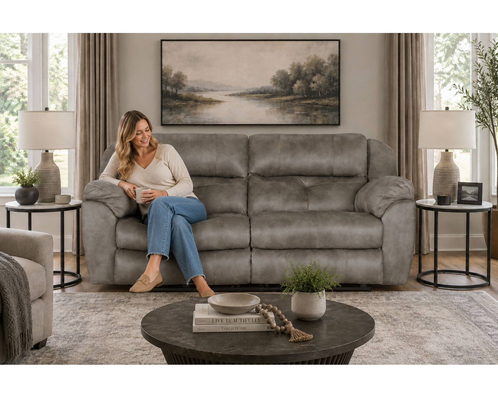 Ferrington 90" Lay Flay Power Headrest Reclining Sofa (2 colors)  - The Comfort You Deserve. The Quality You Expect.