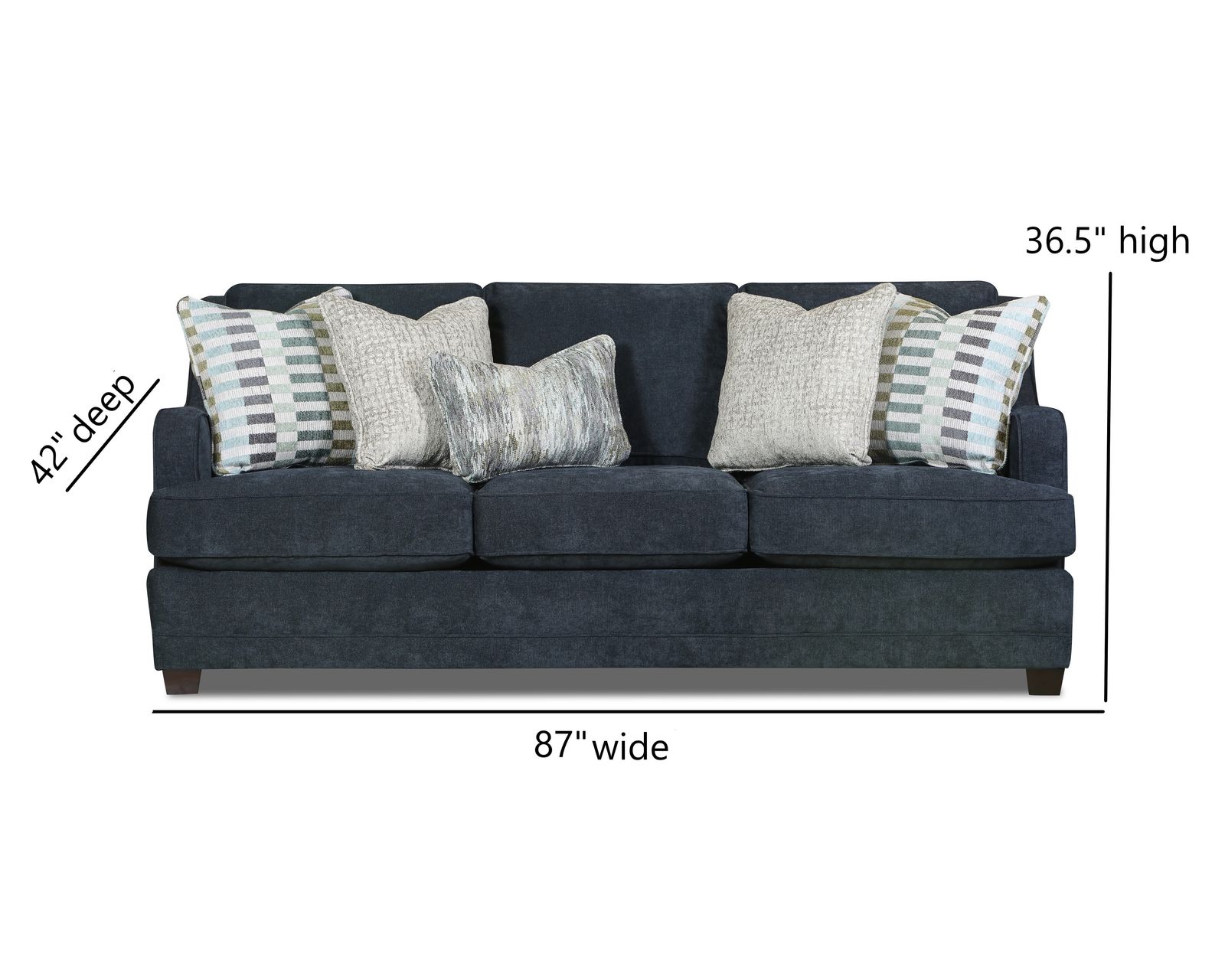 Elise Ink 87" Sofa - 7000-00KP (includes pillows) - Elise Ink 87" Sofa